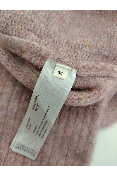 Dámský růžový pletený pulovr do véčka oversized Velikost EU 36 | Unimoda | obrázek 6