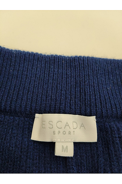 Escada Modré vlněné široké úpletové kalhoty Velikost M | Escada | obrázek 4