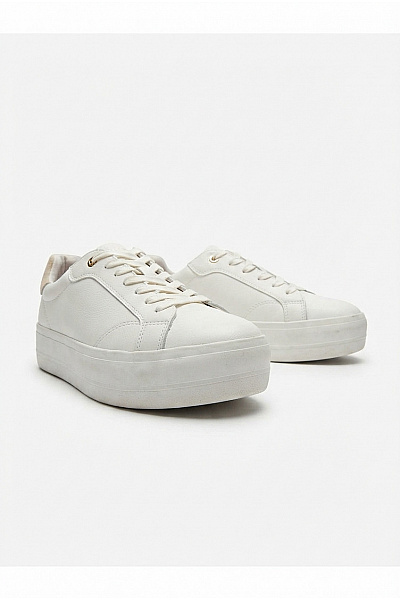 Bershka Tenisky Stradivarius Casual Platform Trainers Bílé Velikost EU 41