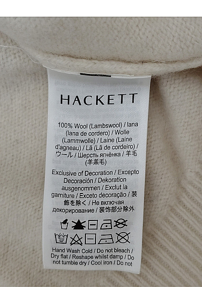 HACKETT Béžový vlněný pulovr se stojáčkem na zip Vel. XXL | HACKETT | obrázek 6