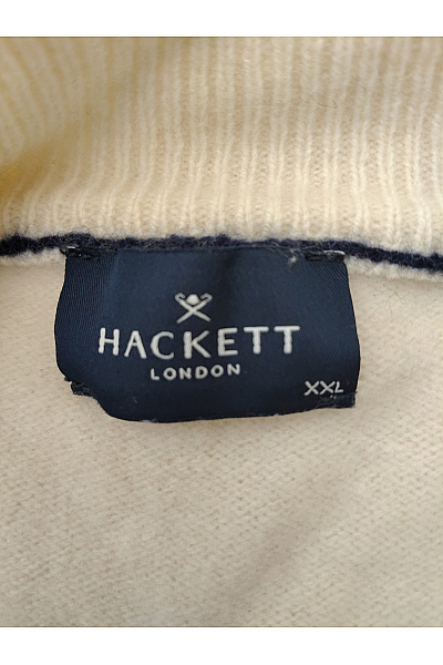 HACKETT Béžový vlněný pulovr se stojáčkem na zip Vel. XXL | HACKETT | obrázek 7