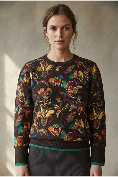 Scotch & Soda Dámský Vzorovaný Pletený Pulovr S Dlouhým Rukávem Vel. XL