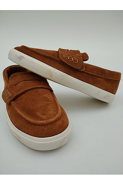 Next Dětské hnědé semišové slip-on polobotky na suchý zip Vel. UK 13 | Next | obrázek 4