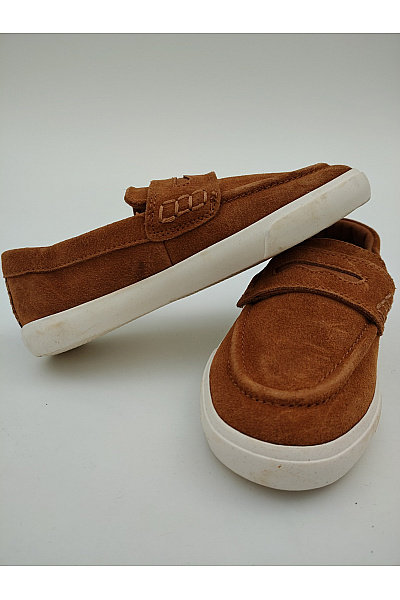 Next Dětské hnědé semišové slip-on polobotky na suchý zip Vel. UK 13 | Next | obrázek 5