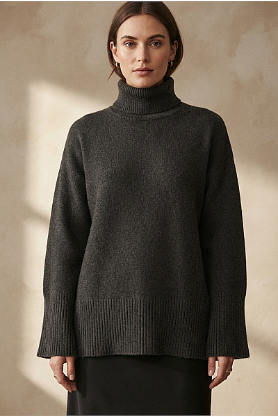 VERO MODA Černý Dámský Pletený Rolák Oversized Velikost EU M