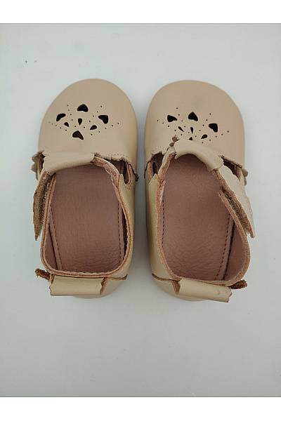 mikk-line Béžové dětské kotníkové barefoot boty s výřezy na suchý zip Velikost EU 23-24 | mikk-line | obrázek 5