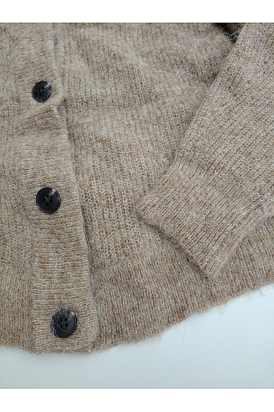 SELECTED Hnědý pletený propínací kardigan na knoflíky Velikost XS/TP | SELECTED | obrázek 3