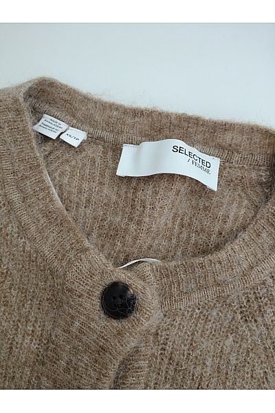 SELECTED Hnědý pletený propínací kardigan na knoflíky Velikost XS/TP | SELECTED | obrázek 4
