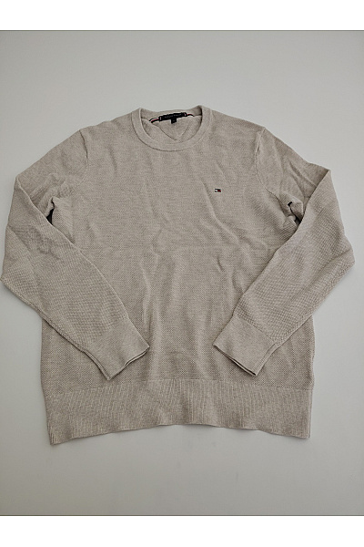 TOMMY HILFIGER Béžový pletený bavlněný pulovr basic Vel. M | TOMMY HILFIGER | obrázek 2