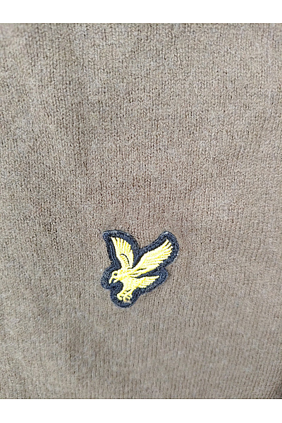 Lyle & Scott Pánský khaki bavlněný pulovr basic Velikost M | Lyle & Scott | obrázek 2