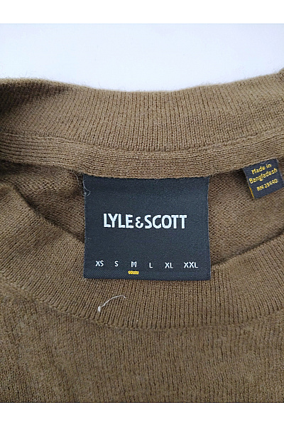 Lyle & Scott Pánský khaki bavlněný pulovr basic Velikost M | Lyle & Scott | obrázek 3