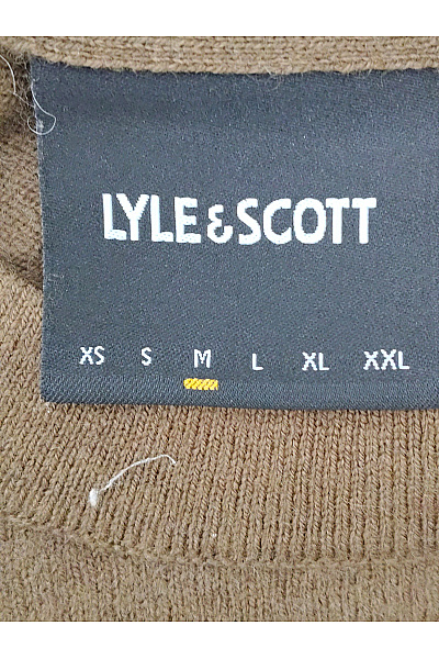 Lyle & Scott Pánský khaki bavlněný pulovr basic Velikost M | Lyle & Scott | obrázek 4