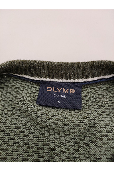 OLYMP Pánský khaki pletený pulovr s dlouhým rukávem Vel. M | OLYMP | obrázek 4