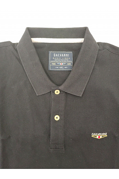 Galvanni Pánské černé bavlněné polo tričko s krátkým rukávem Vel. 4XL | Galvanni | obrázek 5