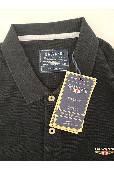 Galvanni Pánské černé bavlněné polo tričko s krátkým rukávem Vel. 4XL | Galvanni | obrázek 6