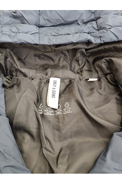 ONLY & SONS Pánská modrá prošívaná zimní puffer bunda s kapucí Vel. L/G | ONLY & SONS | obrázek 4