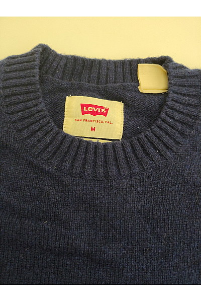LEVIS Modrý vlněný pletený pulovr přes hlavu basic Vel. M | LEVIS | obrázek 5