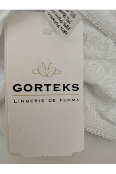 GORTEKS Bílé dámské tanga s krajkovým vzorem Vel. EU 44 | GORTEKS | obrázek 4