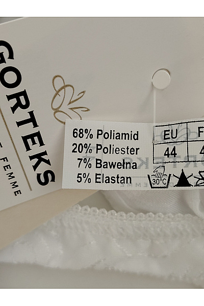 GORTEKS Bílé dámské tanga s krajkovým vzorem Vel. EU 44 | GORTEKS | obrázek 5