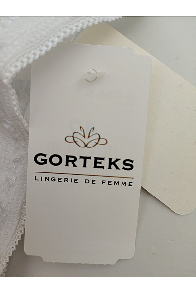 GORTEKS Bílé krajkové tanga s květinovým vzorem Velikost EU 42 | GORTEKS | obrázek 4