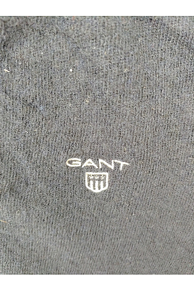 GANT Černý vlněný pulovr s výstřihem do V basic Velikost US 2XL | GANT | obrázek 2