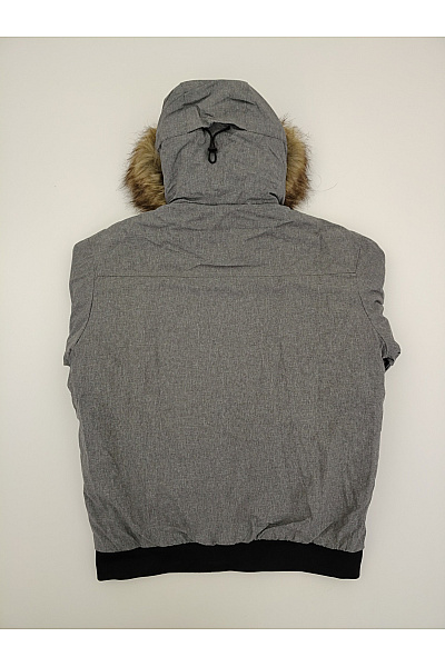 JACK & JONES Šedá pánská zimní bunda bomber s kapucí a kožešinou Vel. M | JACK & JONES | obrázek 8