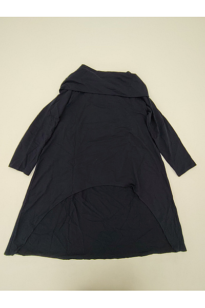 MOE Černé bavlněné šaty s dlouhým rukávem asymetrické volné Velikost 2XL/3XL | MOE | obrázek 2