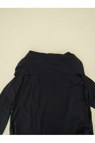 MOE Černé bavlněné šaty s dlouhým rukávem asymetrické volné Velikost 2XL/3XL | MOE | obrázek 5