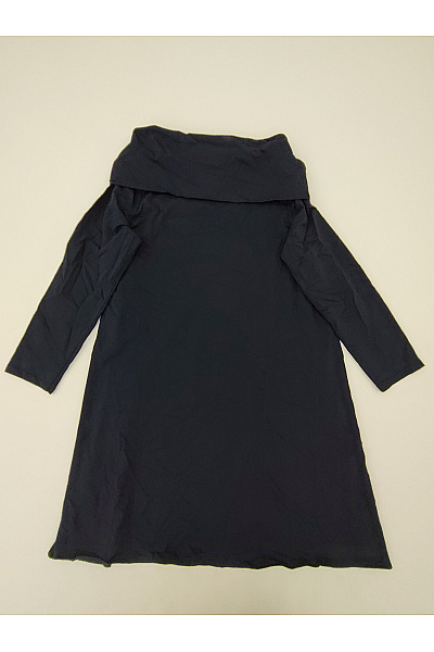 MOE Černé bavlněné šaty s dlouhým rukávem asymetrické volné Velikost 2XL/3XL | MOE | obrázek 6