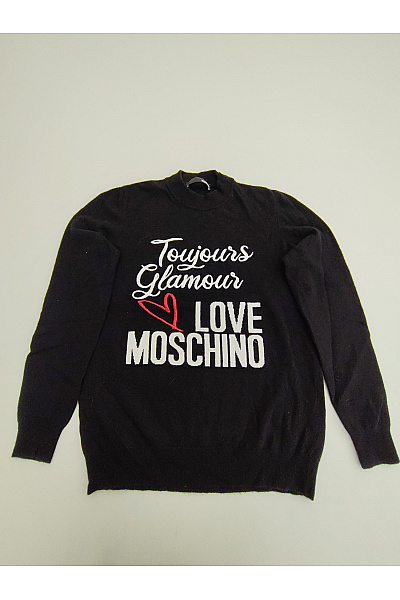 MOSCHINO Černý Dámský Pulovr S Nápisem Velikost XL