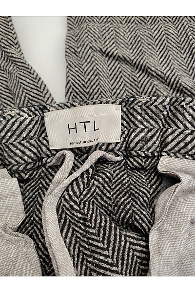 HTL Černobílé vlněné kalhoty s kapsami a vysokým pasem Velikost M | HTL | obrázek 4