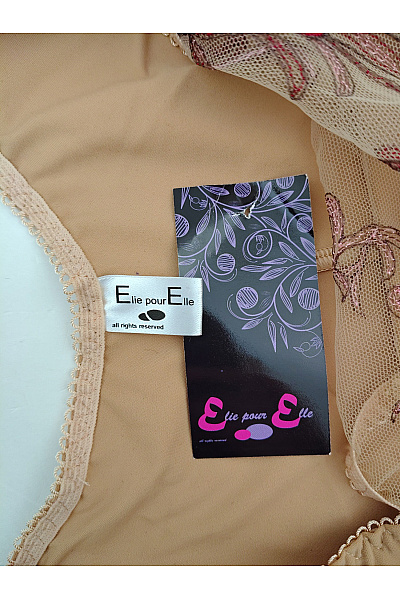Elie pour Elle Luxusní béžové kalhotky s květinovou výšivkou Velikost EU XL | Elie pour Elle | obrázek 6