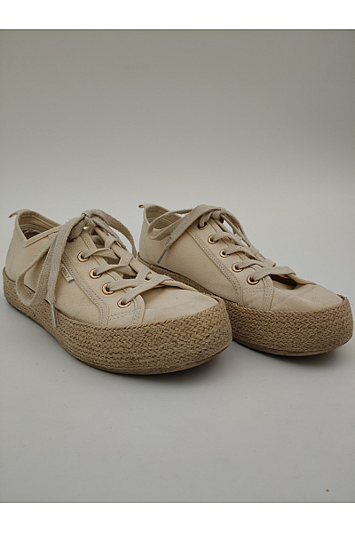 ONLY Béžové plátěné espadrilky na platformě se šněrováním Velikost EU 40 | ONLY | obrázek 2