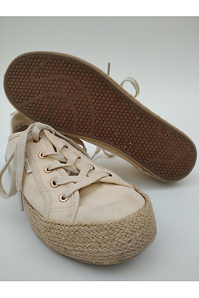 ONLY Béžové plátěné espadrilky na platformě se šněrováním Velikost EU 40 | ONLY | obrázek 3