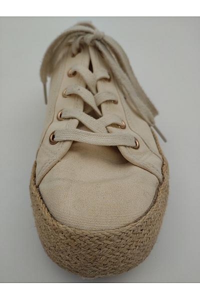 ONLY Béžové plátěné espadrilky na platformě se šněrováním Velikost EU 40 | ONLY | obrázek 4
