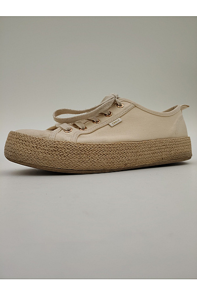 ONLY Béžové plátěné espadrilky na platformě se šněrováním Velikost EU 40 | ONLY | obrázek 5
