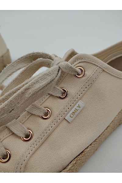 ONLY Béžové plátěné espadrilky na platformě se šněrováním Velikost EU 40 | ONLY | obrázek 9