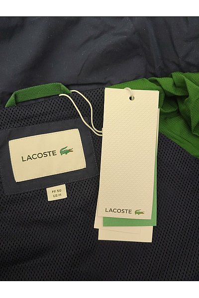 LACOSTE Modrá pánská větrová bunda s kapucí se zipem Vel. M | LACOSTE | obrázek 8