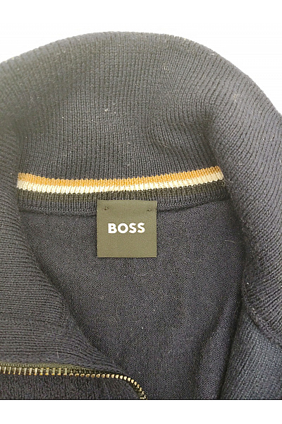 Hugo Boss Pánský vlněný pulovr na zip se stojáčkem modrý Vel. S | Hugo Boss | obrázek 3