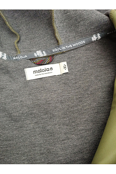 MALOJA Dámská khaki fleecová bunda s kapucí se zipem Vel. XL | MALOJA | obrázek 7