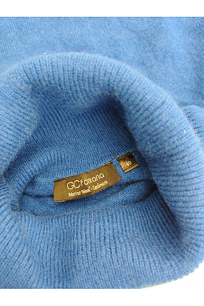 GC FONTANA Dámský modrý pletený rolák basic Velikost M | GC FONTANA | obrázek 5