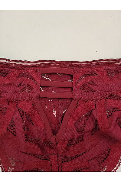 Lasca Luxusní krajkové kalhotky tanga vínové Vel. EU 36/38 | Lasca | obrázek 6