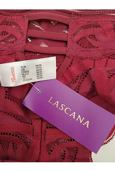 Lasca Luxusní krajkové kalhotky tanga vínové Vel. EU 36/38 | Lasca | obrázek 7