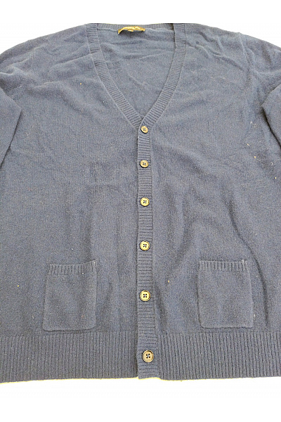 LAWRENCE GREY Pánský modrý kašmírový kardigan do véčka na knoflíky Velikost XL | LAWRENCE GREY | obrázek 4