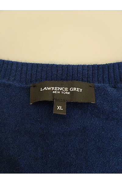 LAWRENCE GREY Pánský modrý kašmírový kardigan do véčka na knoflíky Velikost XL | LAWRENCE GREY | obrázek 5