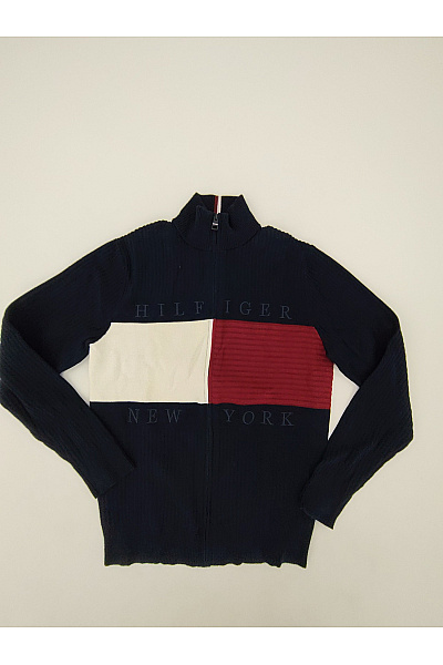TOMMY HILFIGER Barevný pletený žebrovaný svetr na zip se stojáčkem Vel. S | TOMMY HILFIGER | obrázek 2