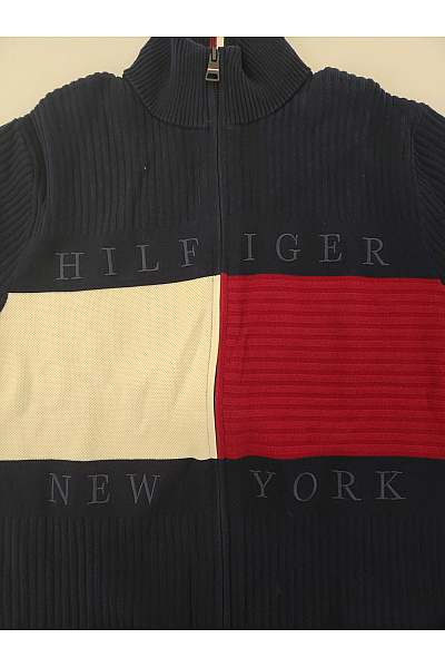 TOMMY HILFIGER Barevný pletený žebrovaný svetr na zip se stojáčkem Vel. S | TOMMY HILFIGER | obrázek 4