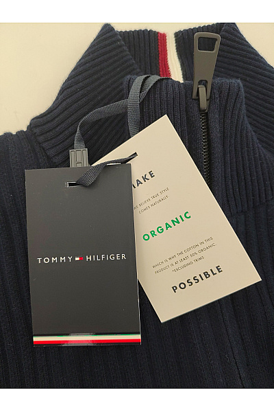 TOMMY HILFIGER Barevný pletený žebrovaný svetr na zip se stojáčkem Vel. S | TOMMY HILFIGER | obrázek 6