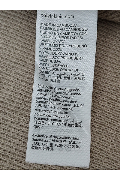 Calvin Klein Béžový pletený pulovr se stojáčkem basic Vel. XXL | Calvin Klein | obrázek 4