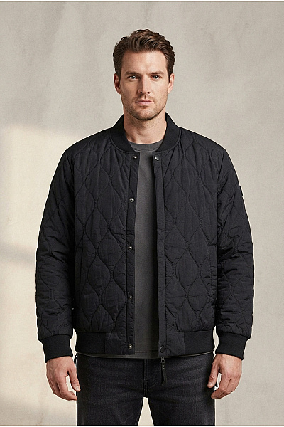Khujo Černá Prošívaná Bomber Bunda Přechodová Krátká Vel. XXL